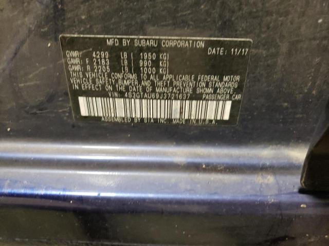 VIN: 4S3GTAU69J3721637 Auction: COPART Lot: 53976653 Location: PA - PHILADELPHIA EAST-SUBLOT 4S3GTAU69J3721637 SUBARU IMPREZA 2018 BLUE Photo 12