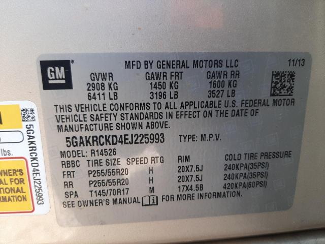 5GAKRCKD4EJ225993 Buick Enclave