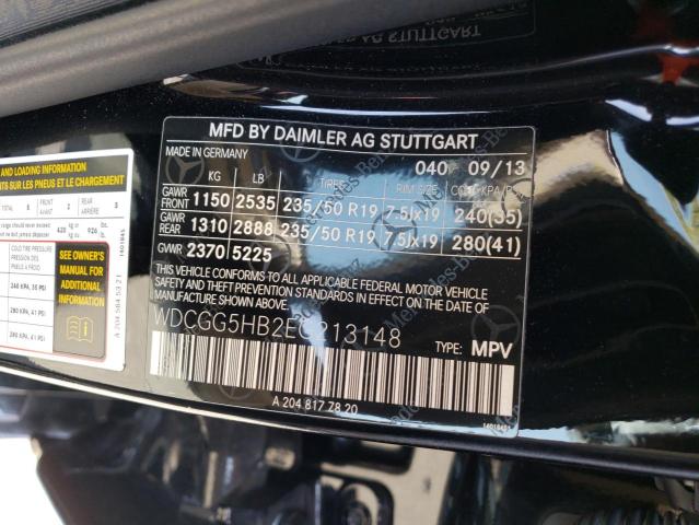 WDCGG5HB2EG213148 Mercedes-Benz GLK 350