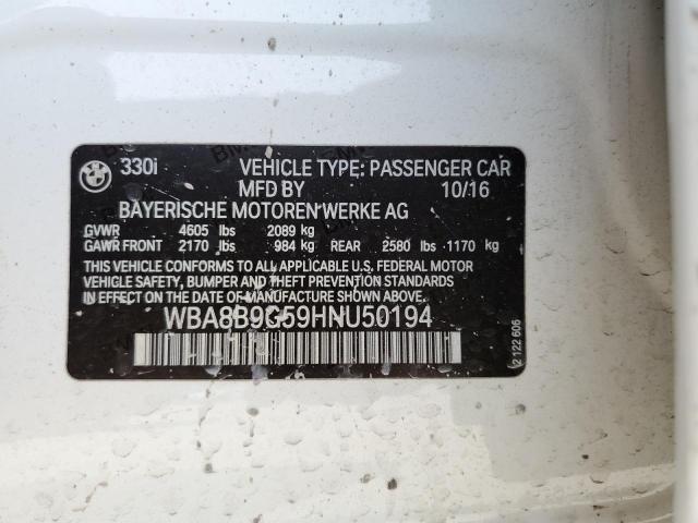 2017 BMW 330 I - WBA8B9G59HNU50194