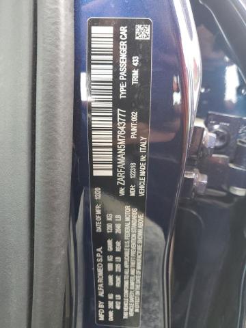 2021 ALFA ROMEO GIULIA SPO - ZARFAMAN5M7643777