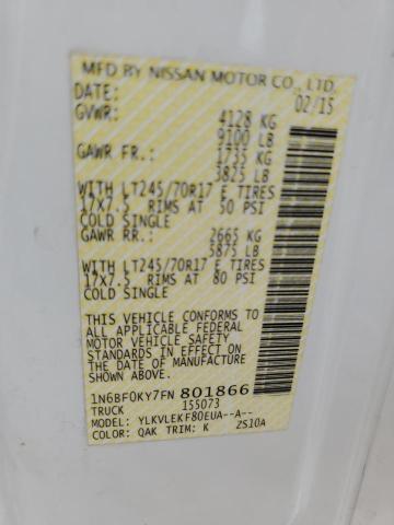 2015 NISSAN NV 1500 - 1N6BF0KY7FN801866