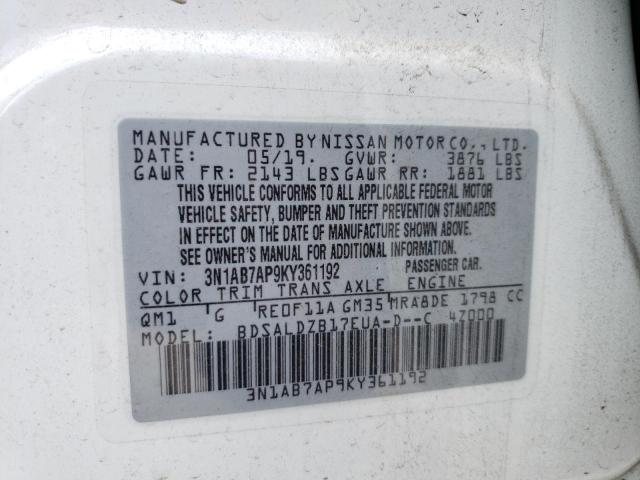 3N1AB7AP9KY361192 Nissan SENTRA S