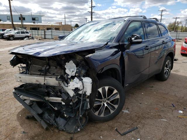 Salvage cars for sale from Copart Colorado Springs, CO: 2022 Toyota Highlander Hybrid XLE