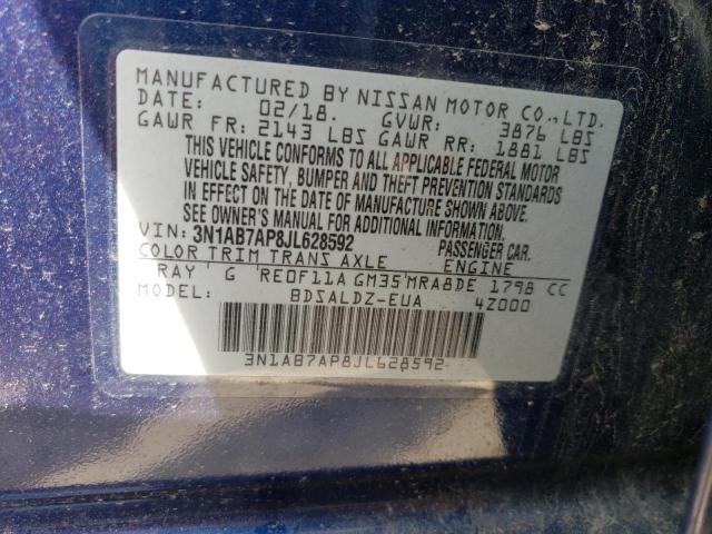 3N1AB7AP8JL628592 Nissan SENTRA S