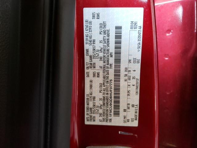 1FMCU9GD8HUF07775 Ford ESCAPE SE