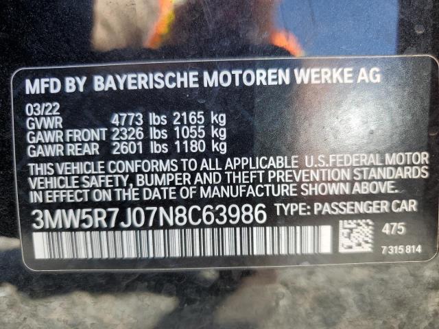 2022 BMW 330XI - 3MW5R7J07N8C63986