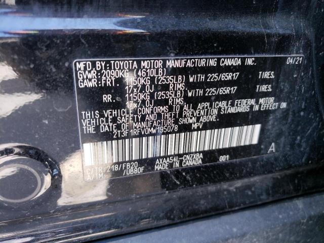 2T3F1RFV0MW195078 Toyota RAV4 LE