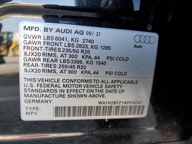 2022 AUDI Q4 E-TRON WA1H2BFZ1NP016747