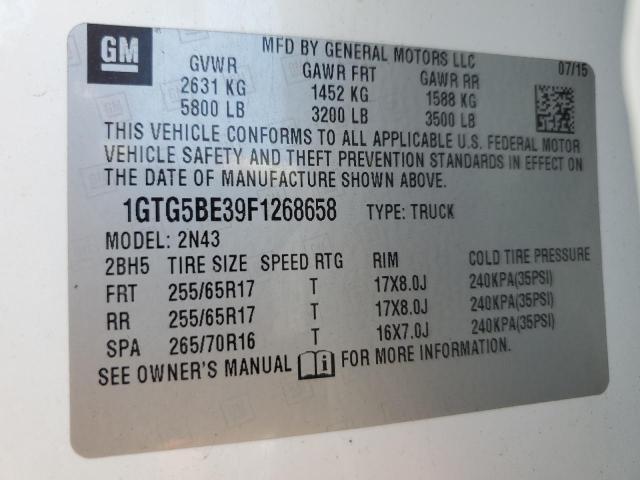 1GTG5BE39F1268658 GMC CANYON SLE