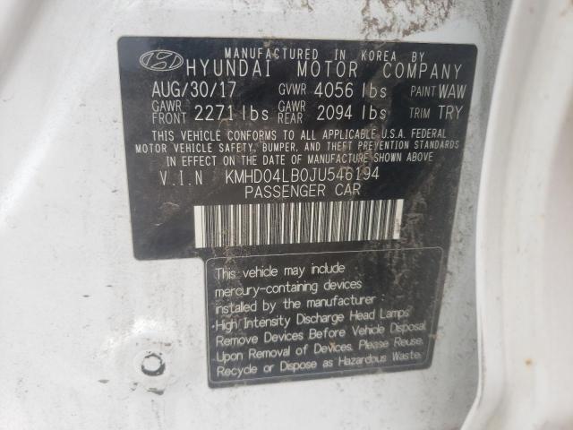 2018 HYUNDAI ELANTRA SP - KMHD04LB0JU546194