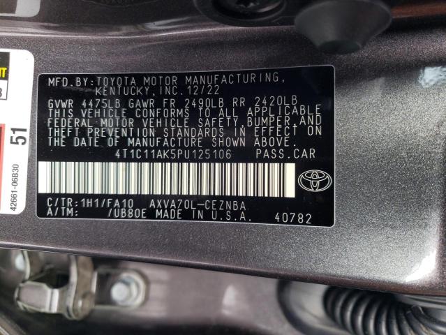 4T1C11AK5PU125106 Toyota CAMRY LE