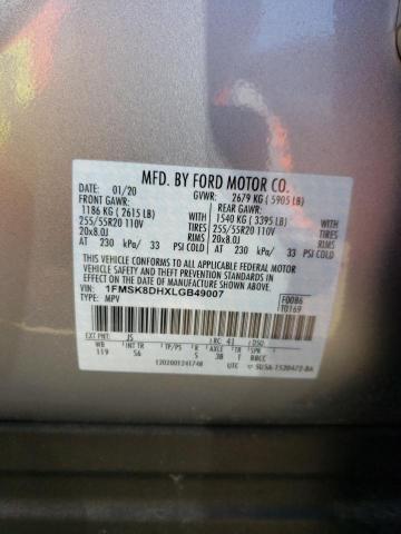 1FMSK8DHXLGB49007 Ford EXPLORER XLT