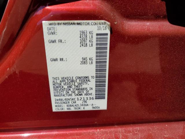 1N4BL4DV5KC121336 Nissan ALTIMA SV