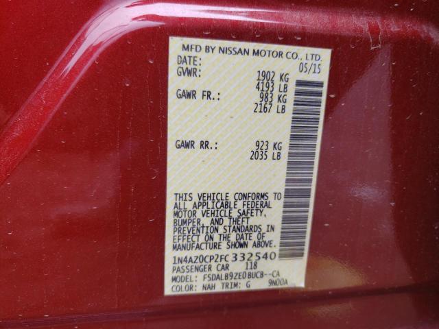 1N4AZ0CP2FC332540 Nissan LEAF S