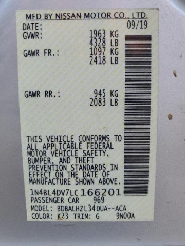 1N4BL4DV7LC166201 Nissan ALTIMA SV
