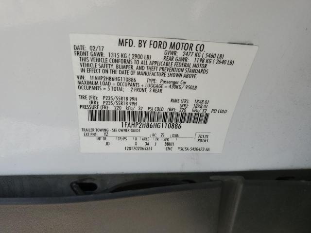 1FAHP2H86HG110886 Ford TAURUS SEL