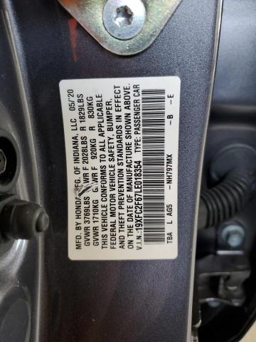 2020 HONDA CIVIC LX - 19XFC2F67LE018354