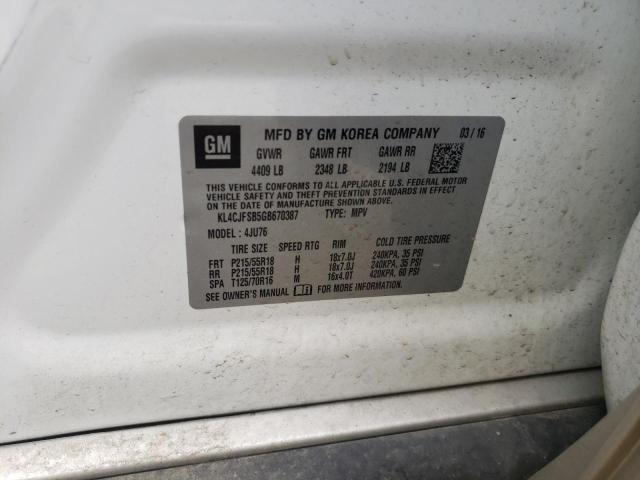 2016 BUICK ENCORE CON - KL4CJFSB5GB670387