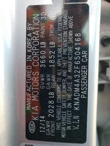 KNADM4A32F6504168 KIA RIO LX