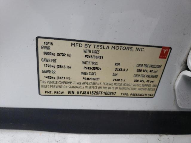 2015 TESLA MODEL S 70 5YJSA1S25FF100857