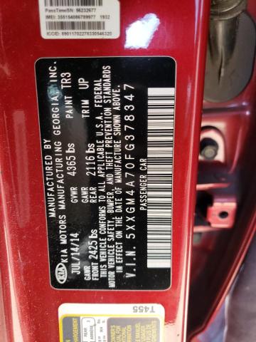 5XXGM4A70FG378347 KIA Optima Lx
