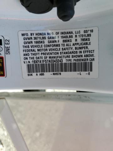 2010 Honda Civic Lx VIN: 19XFA1F57AE043243 Lot: 53251903