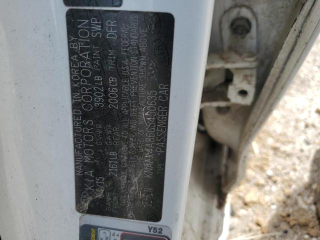 KNAFX4A86G5450635 KIA FORTE EX