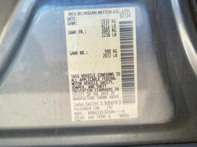 1N4AL3AP2FC138693 Nissan ALTIMA 2.5