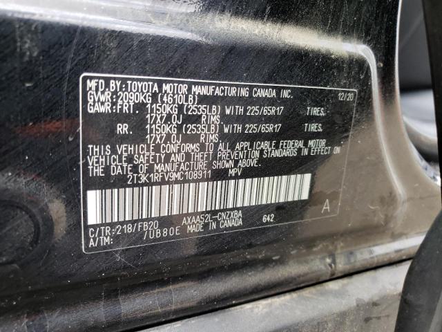 2T3K1RFV9MC108911 Toyota RAV4 LE