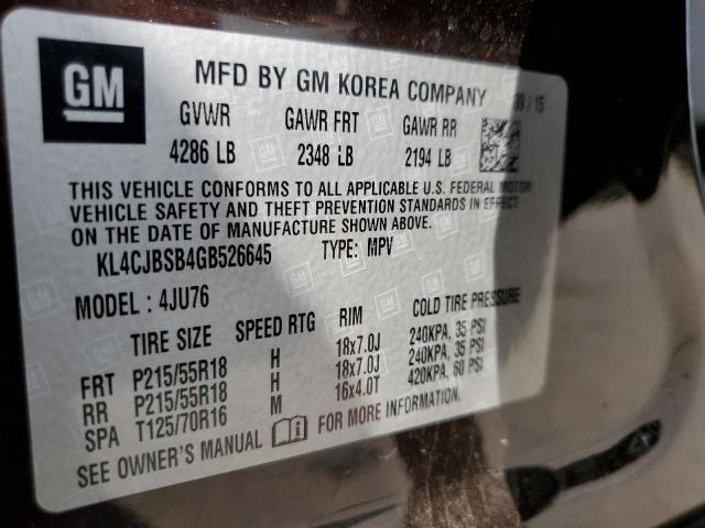 2016 BUICK ENCORE CON - KL4CJBSB4GB526645