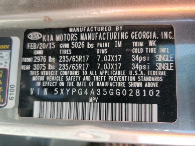 5XYPG4A35GG028102 KIA SORENTO LX