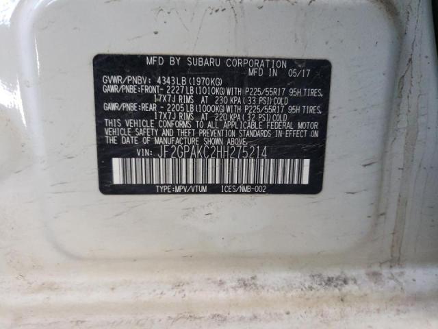 JF2GPAKC2HH275214 Subaru Crosstrek Limited