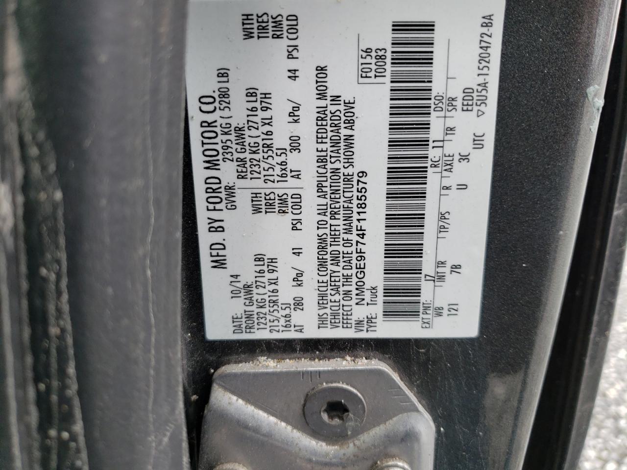 NM0GE9F74F1185579 2015 Ford Transit Connect Xlt
