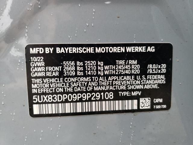 5UX83DP09P9P29108 BMW X3 Xdrivem40i