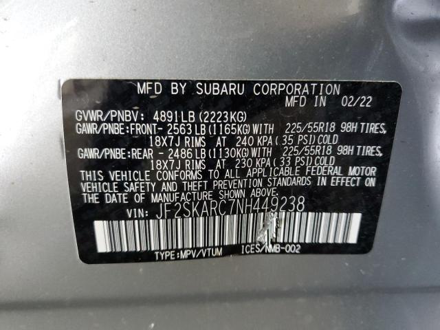 JF2SKARC7NH449238 Subaru Forester Touring