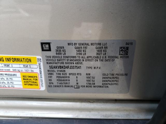 5GAKVBKD4FJ337541 Buick Enclave