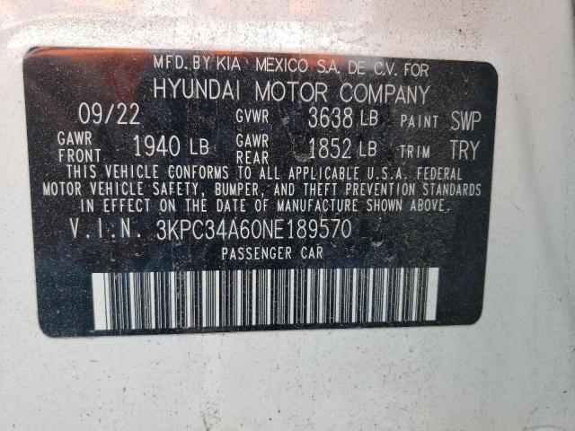 2022 HYUNDAI ACCENT LIM - 3KPC34A60NE189570