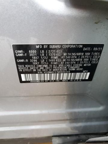 4S4WMAFD1M3474344 Subaru Ascent Premium