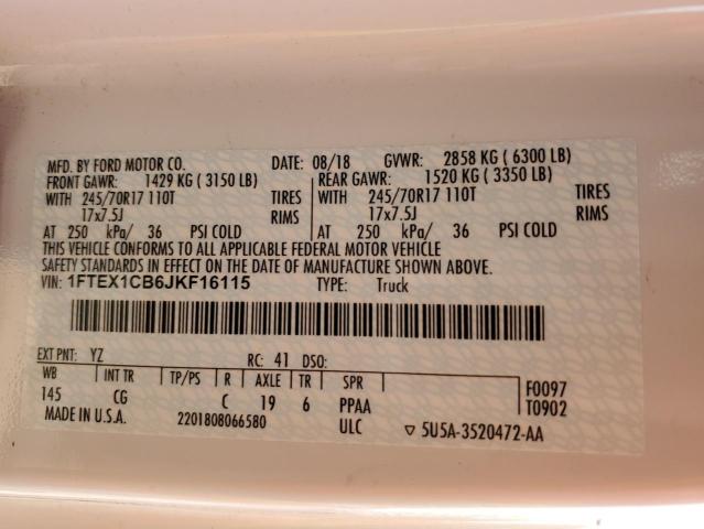 1FTEX1CB6JKF16115 Ford F150 Super Cab