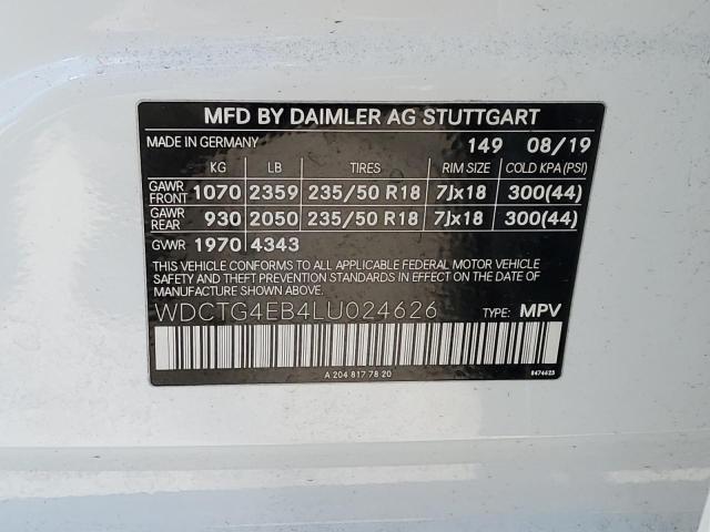 2020 MERCEDES-BENZ GLA 250 - WDCTG4EB4LU024626