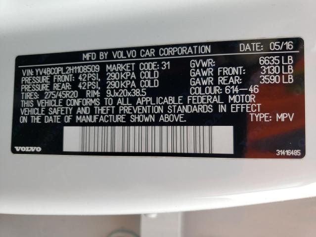 2017 VOLVO XC90 T8 - YV4BC0PL2H1108509