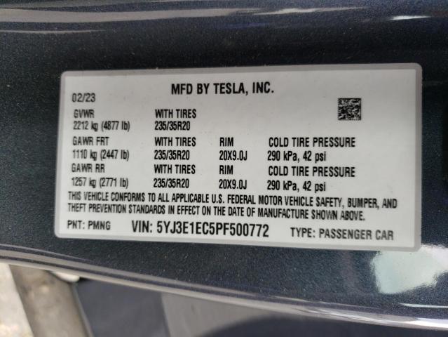 5YJ3E1EC5PF500772 Tesla MODEL 3