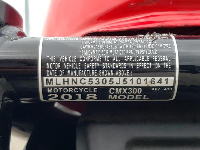 2018 HONDA CMX300 - MLHNC5305J5101641