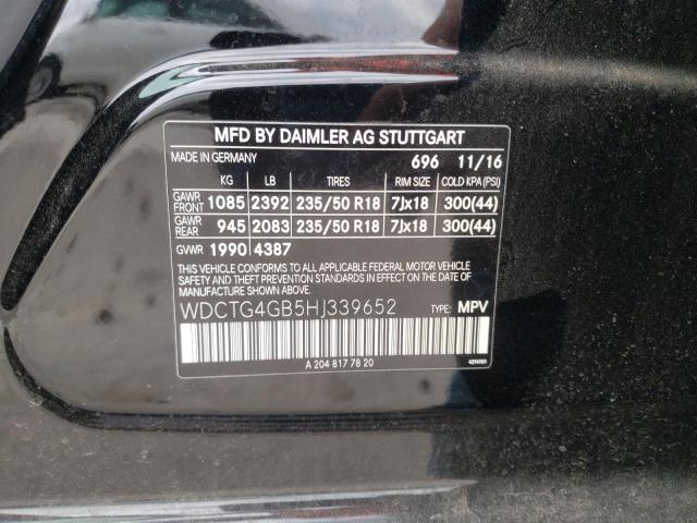 WDCTG4GB5HJ339652 Mercedes-Benz Gla 250 4matic