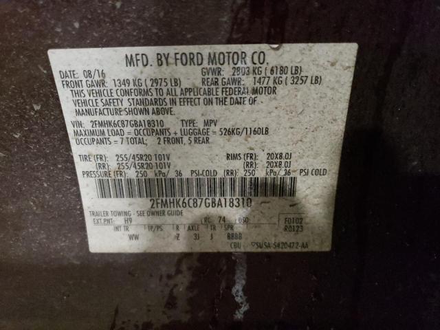 2016 FORD FLEX SEL - 2FMHK6C87GBA18310