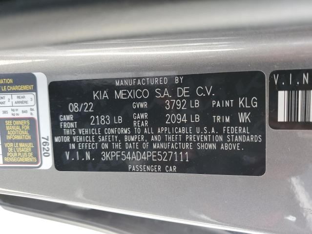 3KPF54AD4PE527111 KIA Forte Gt Line