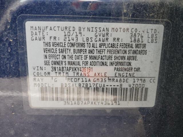 3N1AB7APXKY436191 Nissan SENTRA S