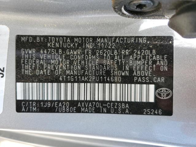4T1G11AK2PU114680 Toyota Camry Se Night Shade