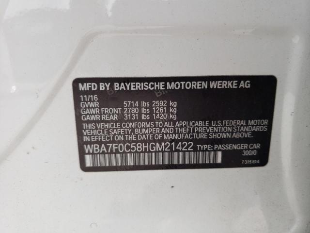 WBA7F0C58HGM21422 BMW 750 I